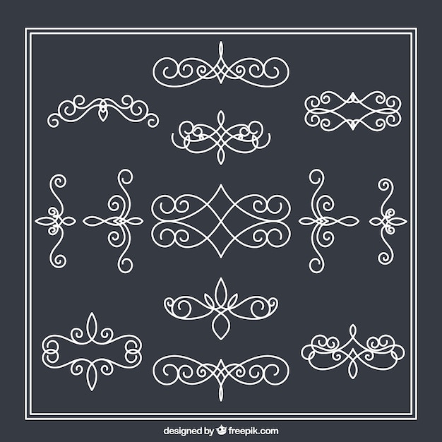 Free Vector collection of retro ornaments