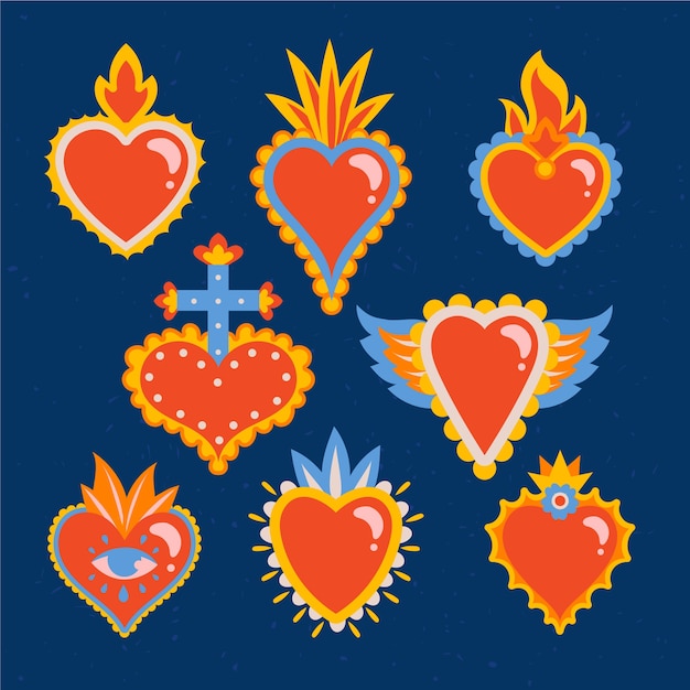 Free vector collection of sacred heart illustrations