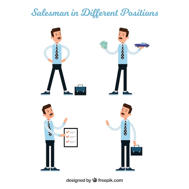 Collection of salesman in different positions