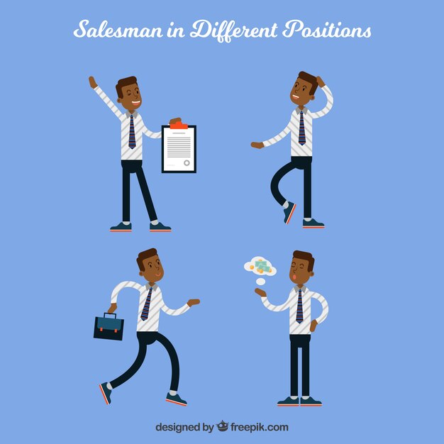 Collection of salesman in different positions