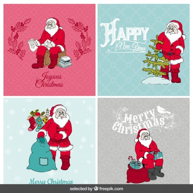 Free Vector collection of santa cards