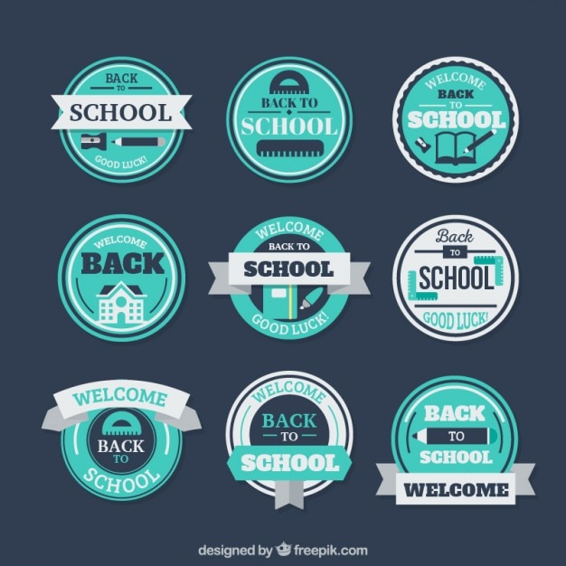 Free Vector collection of school stickers 