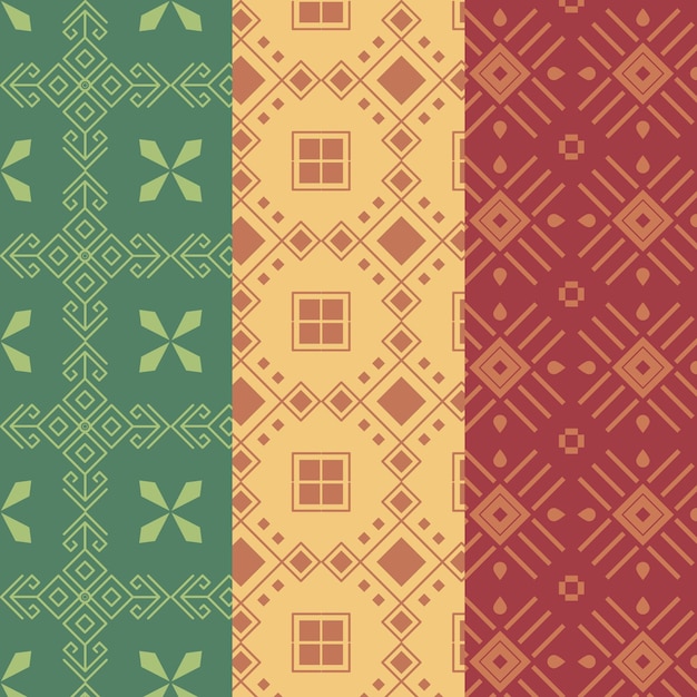 Free Vector collection of seamless songket pattern