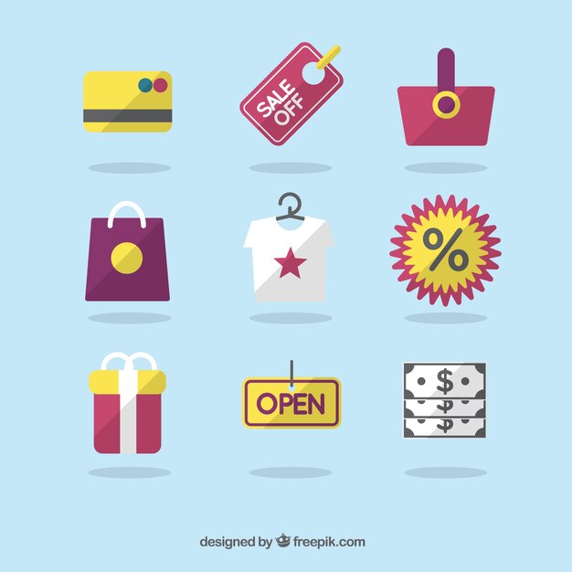 Collection of shopping icons