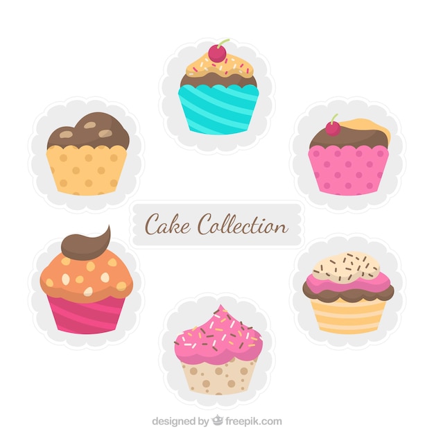 Free vector collection of six muffins