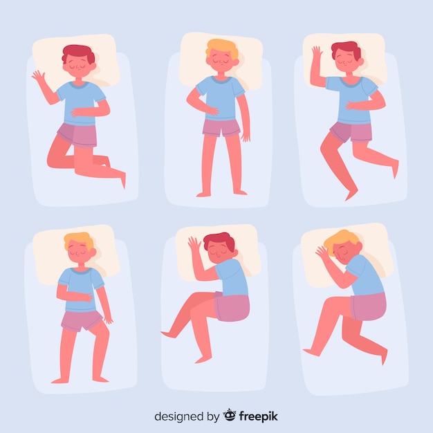 Free Vector collection of sleeping poses in flat style