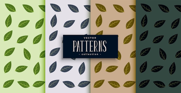 Free Vector collection of small leaves pattern in various shades background vector