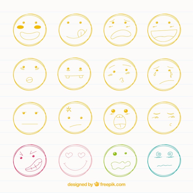 Free Vector collection of smileys sketches