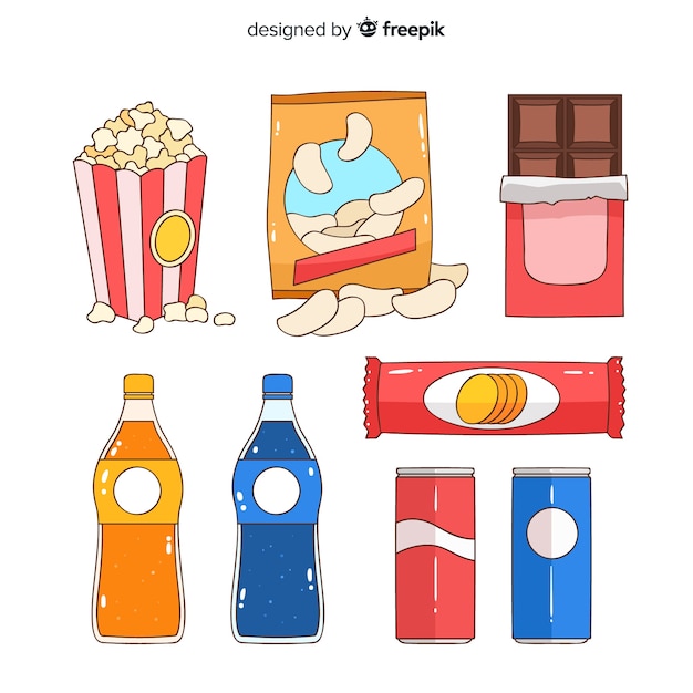 Free Vector collection of snacks