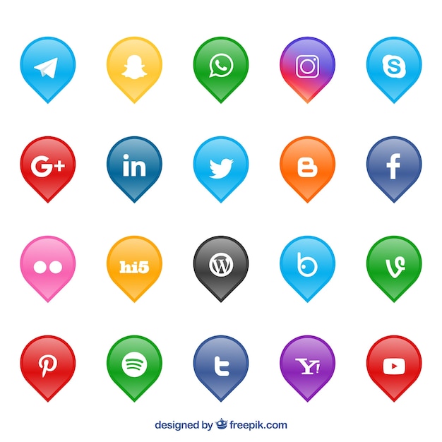 Collection of social network logos