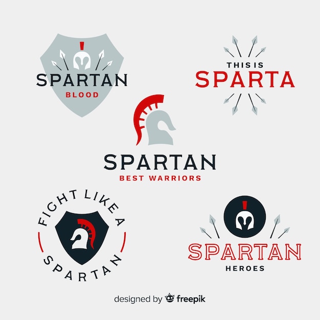 Free Vector collection of spartan badges