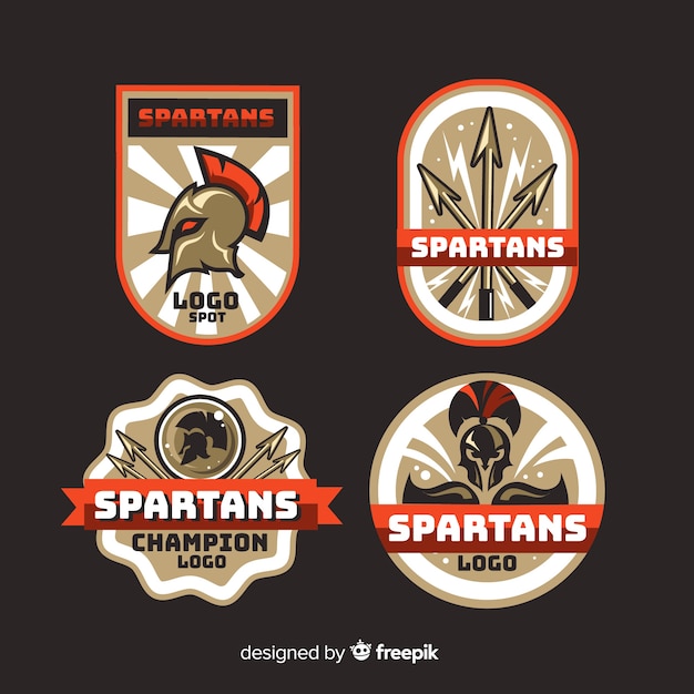 Free vector collection of spartan badges