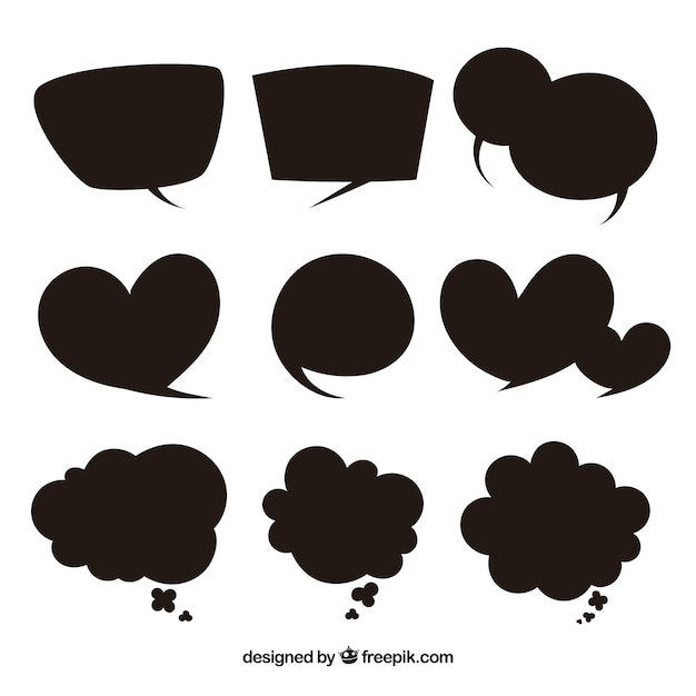 Collection of speech bubble with shapes