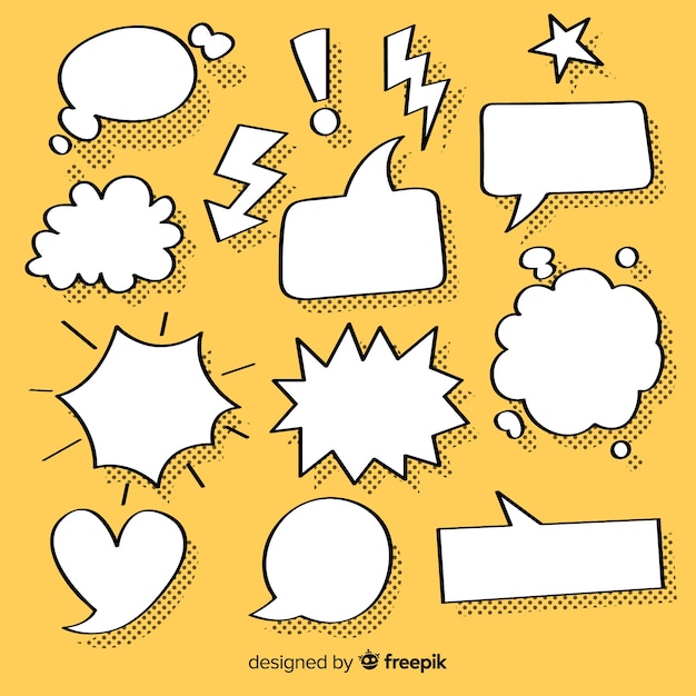 Collection of speech bubbles for comics