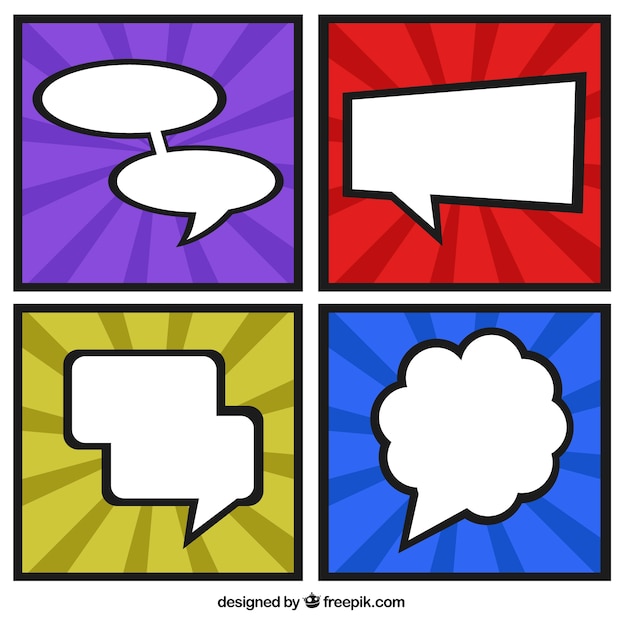 Free Vector collection of speech bubbles in different colors