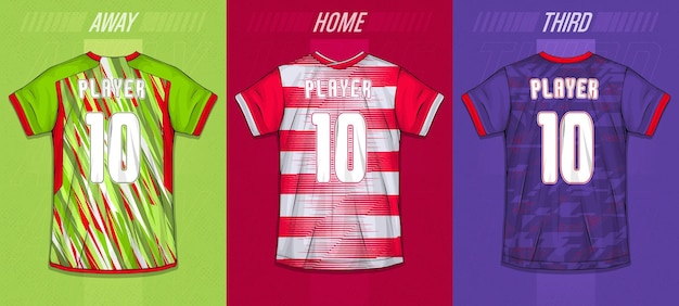 Free Vector collection of sports shirts - soccer jersey  for sublimation