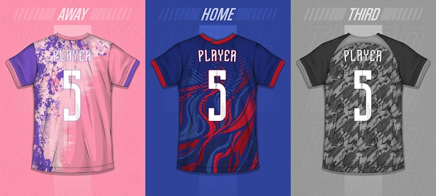 Free Vector collection of sports shirts - soccer jersey  for sublimation