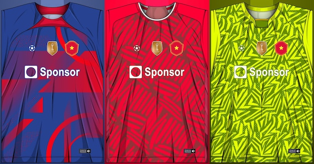 Free Vector collection of sports shirts - soccer jersey  for sublimation