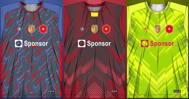 Free Vector collection of sports shirts soccer jersey for sublimation