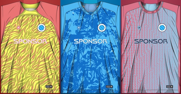 Free Vector collection of sports shirts soccer jersey for sublimation