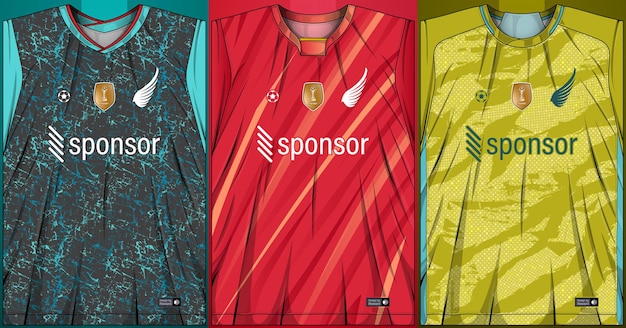 Free vector collection of sports shirts - soccer kit for sublimation