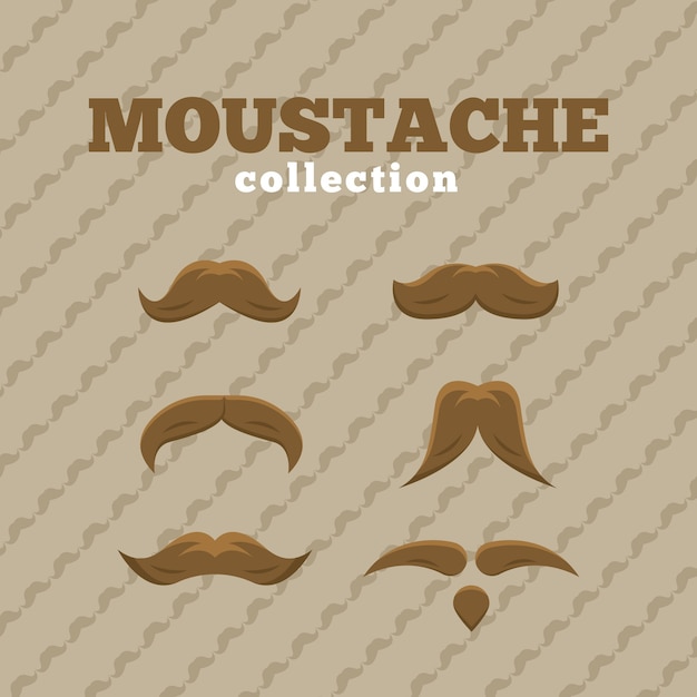 Free Vector collection of stylish mustaches movember