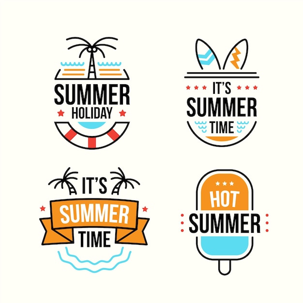 Collection of summer badges