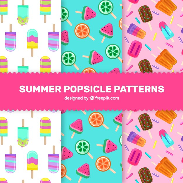 Collection of summer patterns in different colors