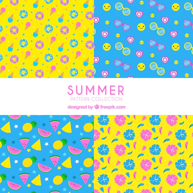 Free Vector collection of summer patterns