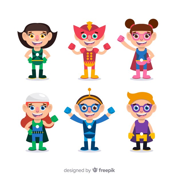 Collection of superhero kids