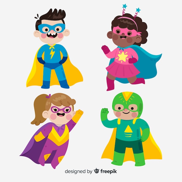 Collection of superhero kids