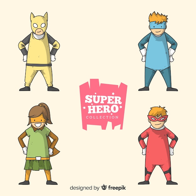 Collection of superhero kids