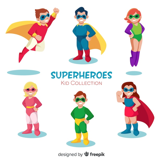 Collection of superhero kids