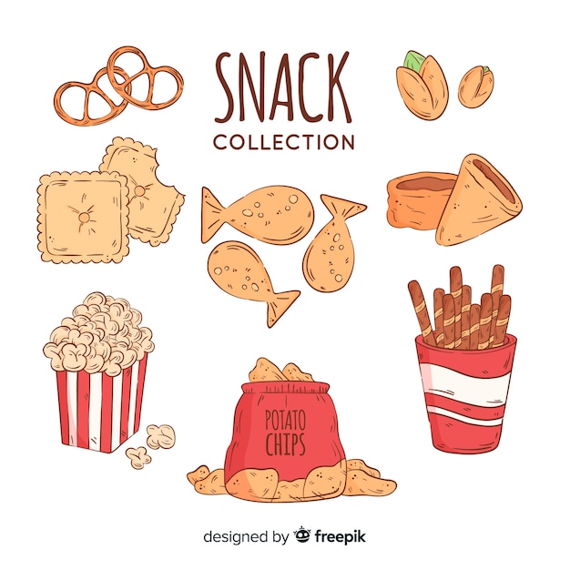 Free Vector collection of tasty snacks