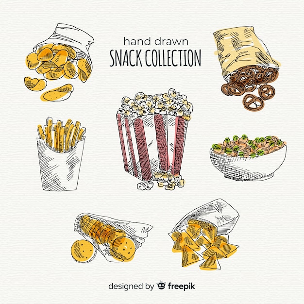 Free vector collection of tasty snacks