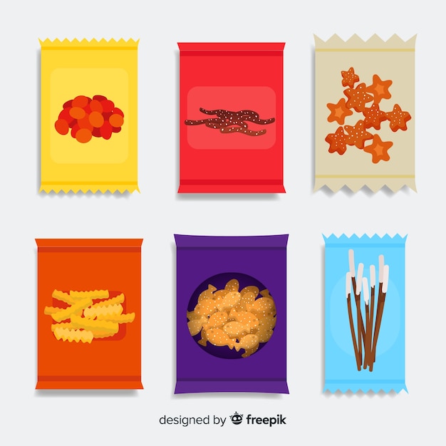 Free Vector collection of tasty snacks