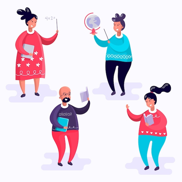 Free Vector collection of teacher people