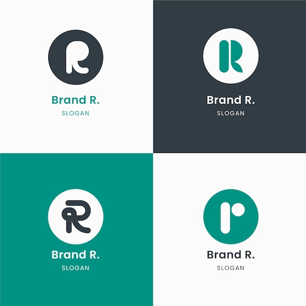 Collection of templates with flat r logos