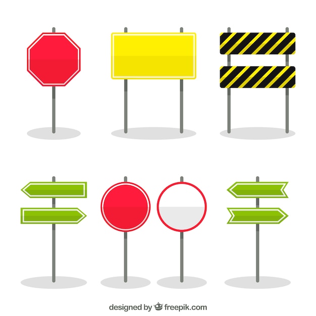 Free Vector collection of traffic sign in flat design