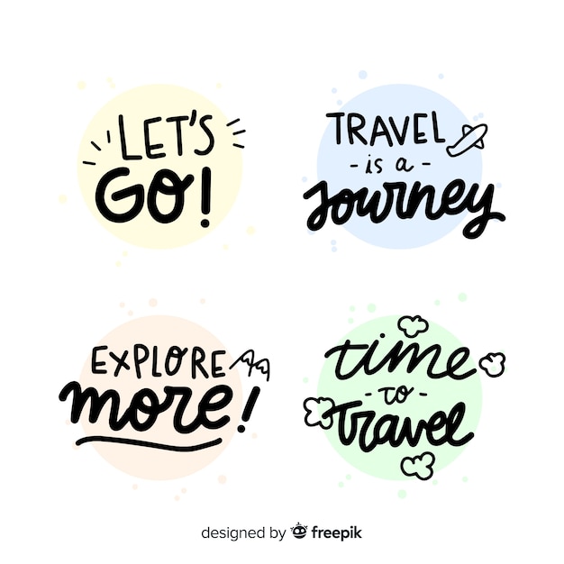 Free vector collection of travel lettering badges