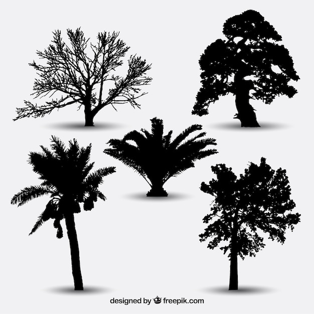 Collection of tree silhouettes