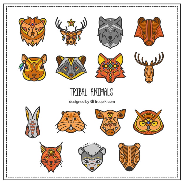 Free vector collection of tribal animal