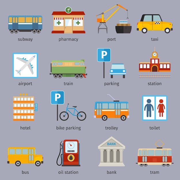 Free Vector collection of urban elements