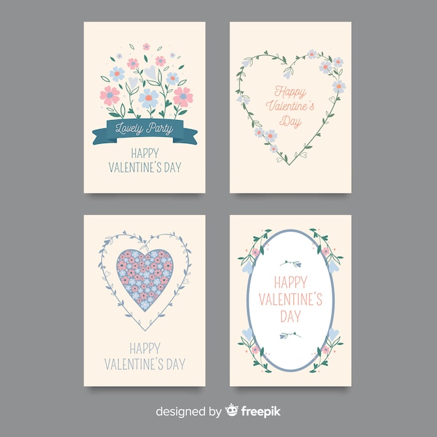 Free Vector collection of valentine cards