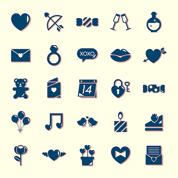 Collection of Valentines day icons