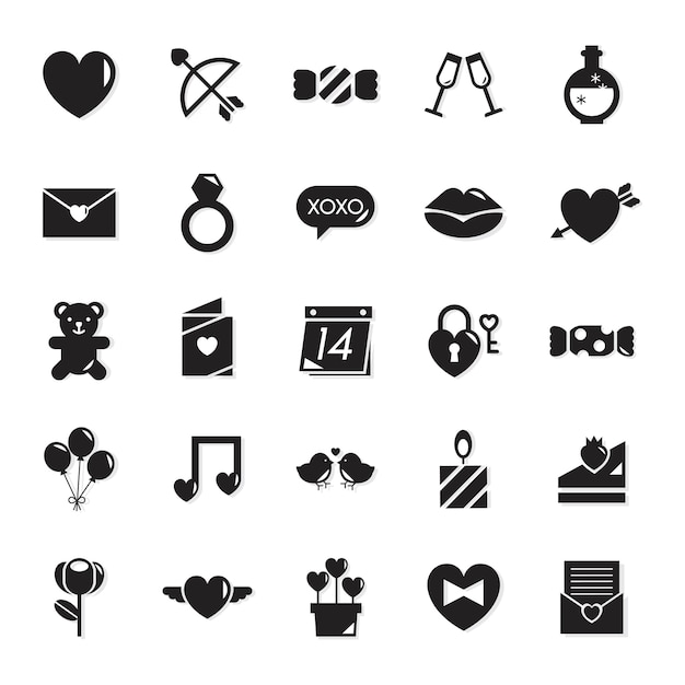 Collection of Valentines day icons