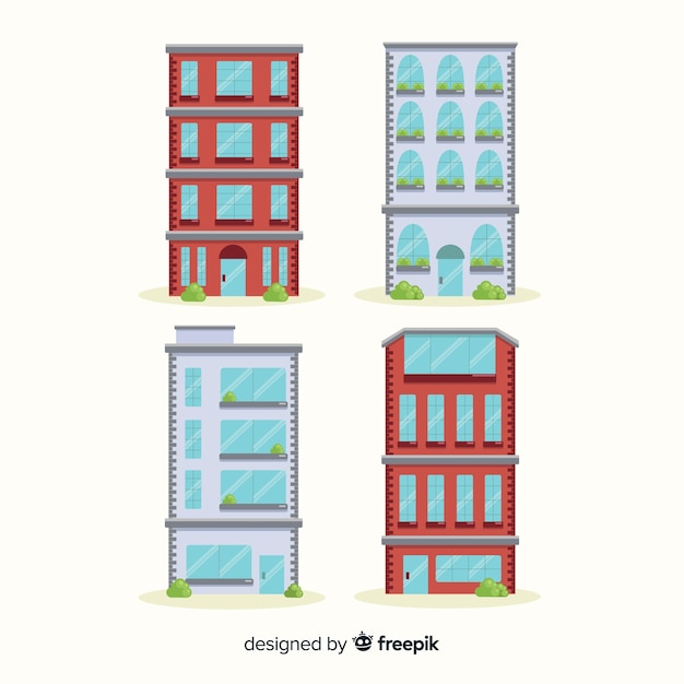 Free Vector collection of various office buildings