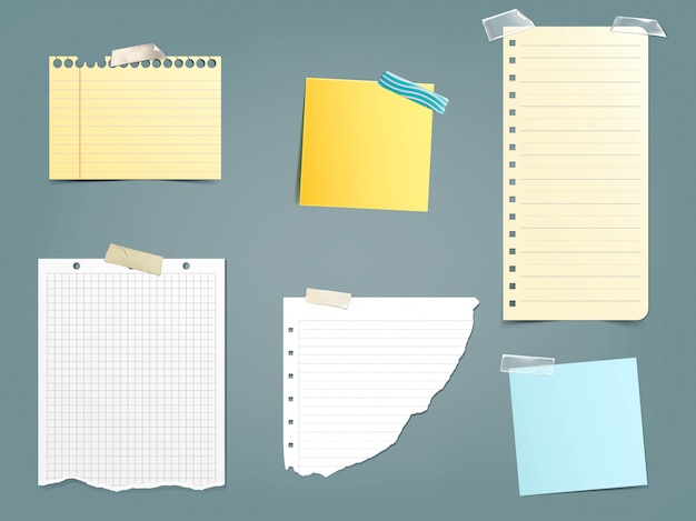 Free Vector collection of vector illustrations different paper notes