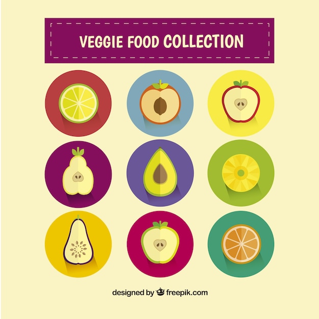 Free Vector collection of vegetarian food