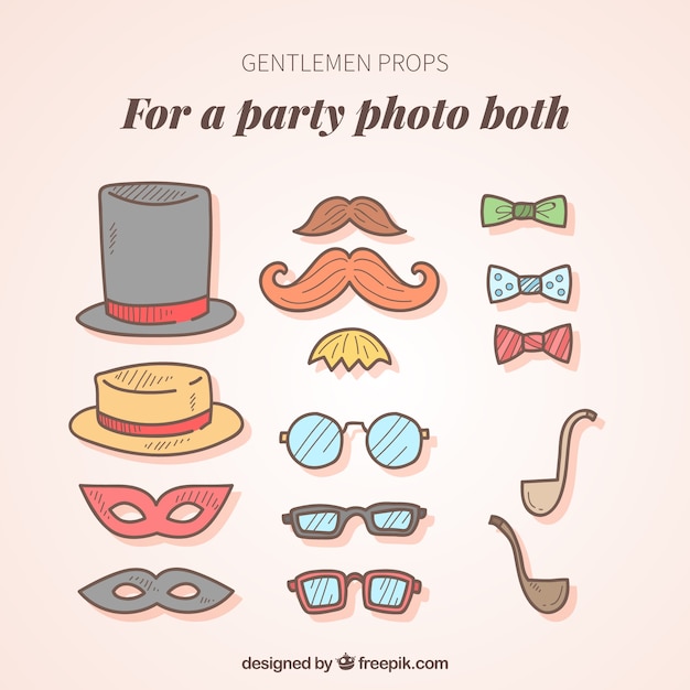 Free Vector collection of vintage accessories for photos